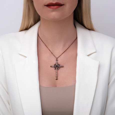 "Молитва" подвеска в медном покрытии из коллекции "Готика" от Jenavi с замком карабин