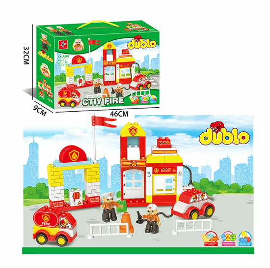 Конструктор Dublo " Пожарная станция " , 71 деталь
