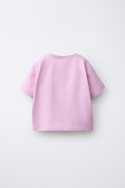 ZARA ФУТБОЛКА С ЦВЕТОЧНЫМ ПРИНТОМ, СВЕТЛАЯ МАЛЬВА