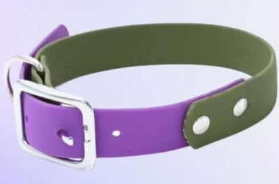 Моськи-Авоськи Ошейник из биотана, размер L, ширина 25 мм, длина 35-45 см, цвет хаки/фиолетовый
