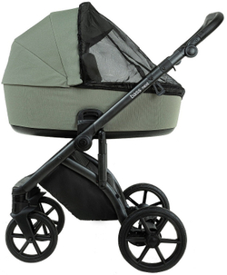 Детская коляска Roan Bass Next 3 в 1 с автокреслом Tutis Elo Black BSN/43/2 Sage Green/Black/ руч.Black