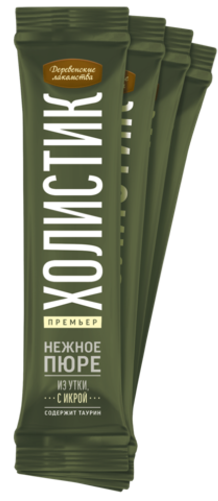 Деревенские Лакомства д/кошек "Нежное пюре из Утки с Икрой летучей рыбы", 1шт