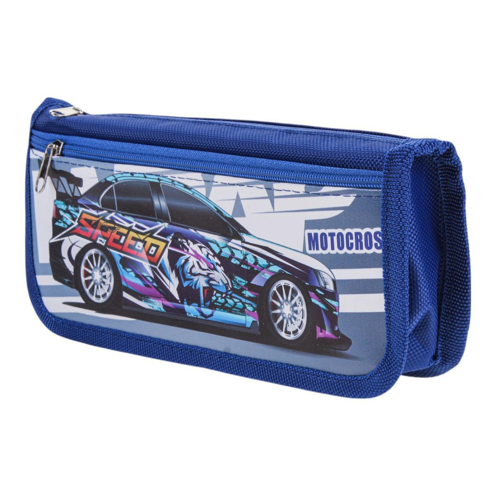 Пенал мягкий 2 отделения "Auto" 3 цвета микс