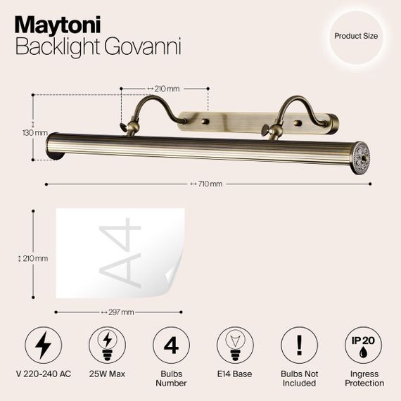 Подсветка для картин Maytoni Govanni PIC119-44-R