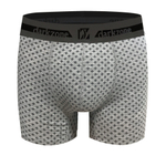 Серые меланжевые трусы-боксеры с принтом (Размер: L) (Цвет: серый)