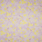 Тонкий хлопок с жёлтыми цветами на розовом и металлизированным принтом