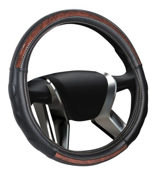 Оплетка руля M 37-38 см кожа  SENATOR NEW JERSEY  черная (AZARD)