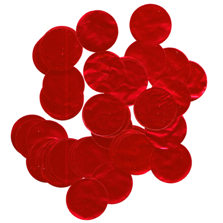 Конфетти фольга Круг, Красный, 3 см, 50 г