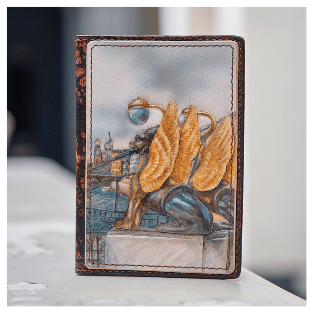 Обложка для документов «Городские мотивы» оранжевая