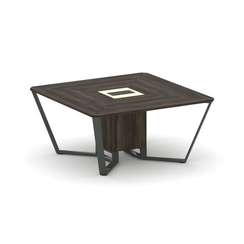 Steel Meet Стол переговорный квадратный KM-PR.B.SP-08 Дуб Мали/Ваниль Глянец/Металл Антрацит 1600*16