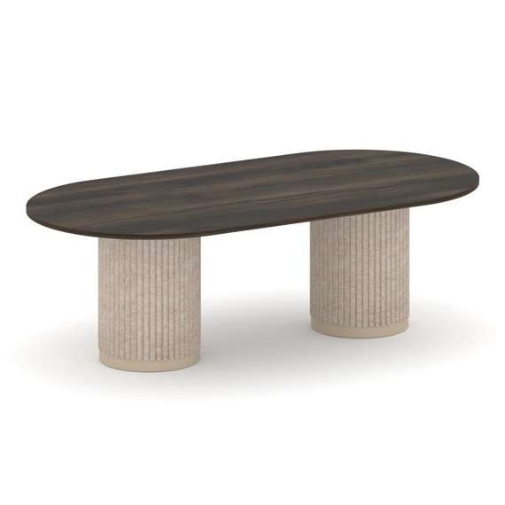 Felto Стол переговорный овальный PR.C.SPRG-007.D Дуб Мали/Металл Капучино/Крем-брюле 2400*1200*750