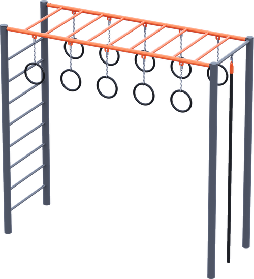 Рукоход с канатом и кольцами С.06-006