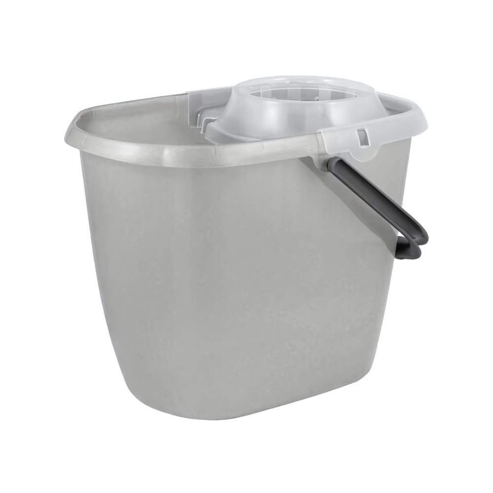 Ведро "Etna" прямоугольное с отжимом МОП 13л (серый)