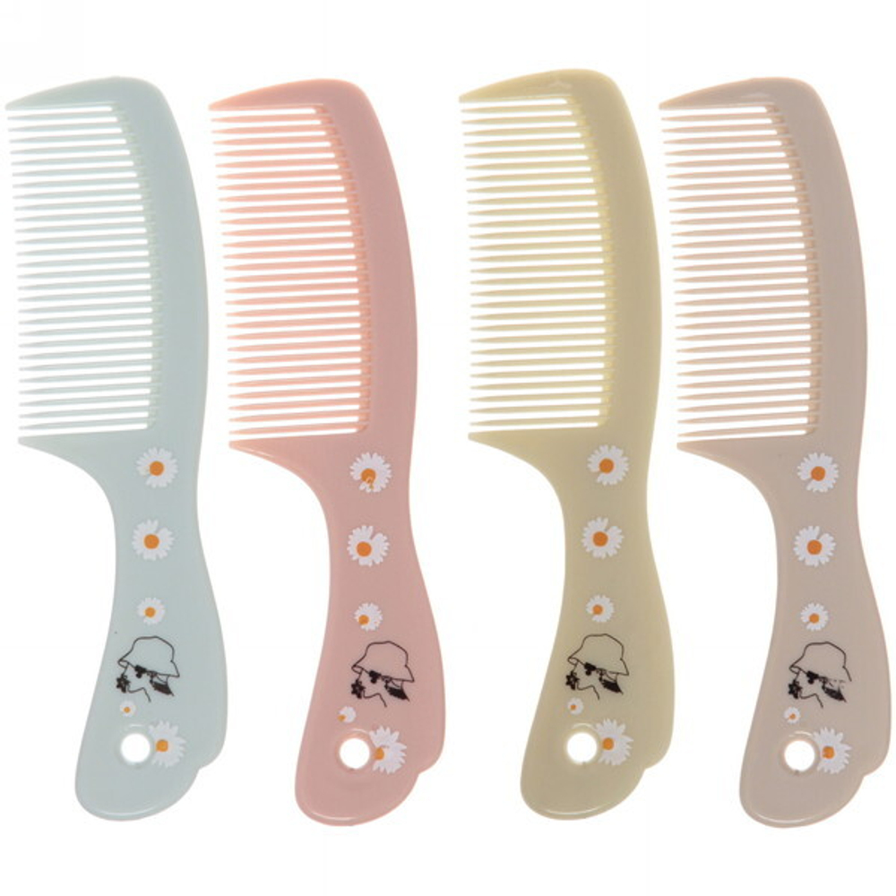 Расческа классическая с ручкой «Soft hair - Ромашки», микс цветов, 20*4,5см