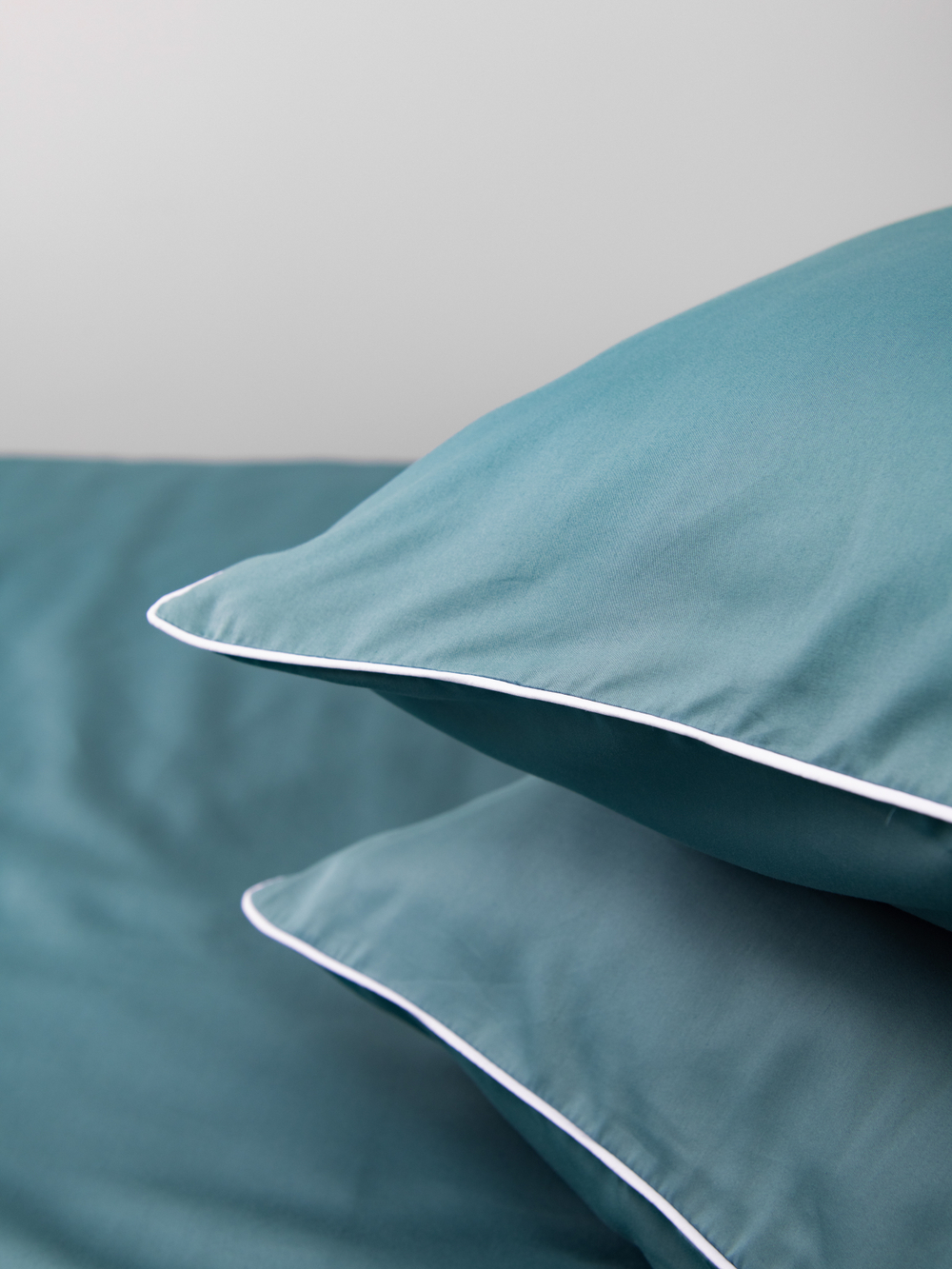 MOON 2 наволочки, сатин серо-бирюзовый