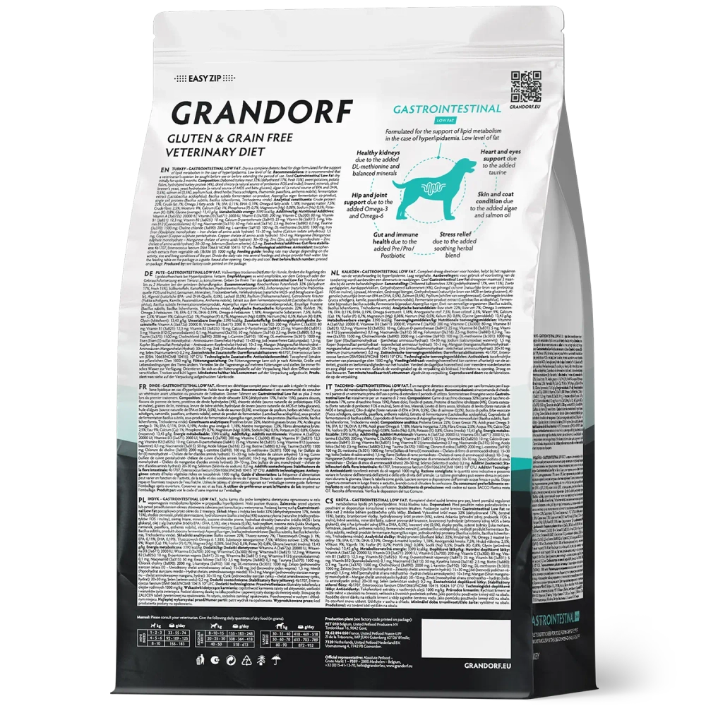 Grandorf GASTROINTESTINAL LOW FAT, Gluten & Grain Free, Veterinary Diet (Turkey)