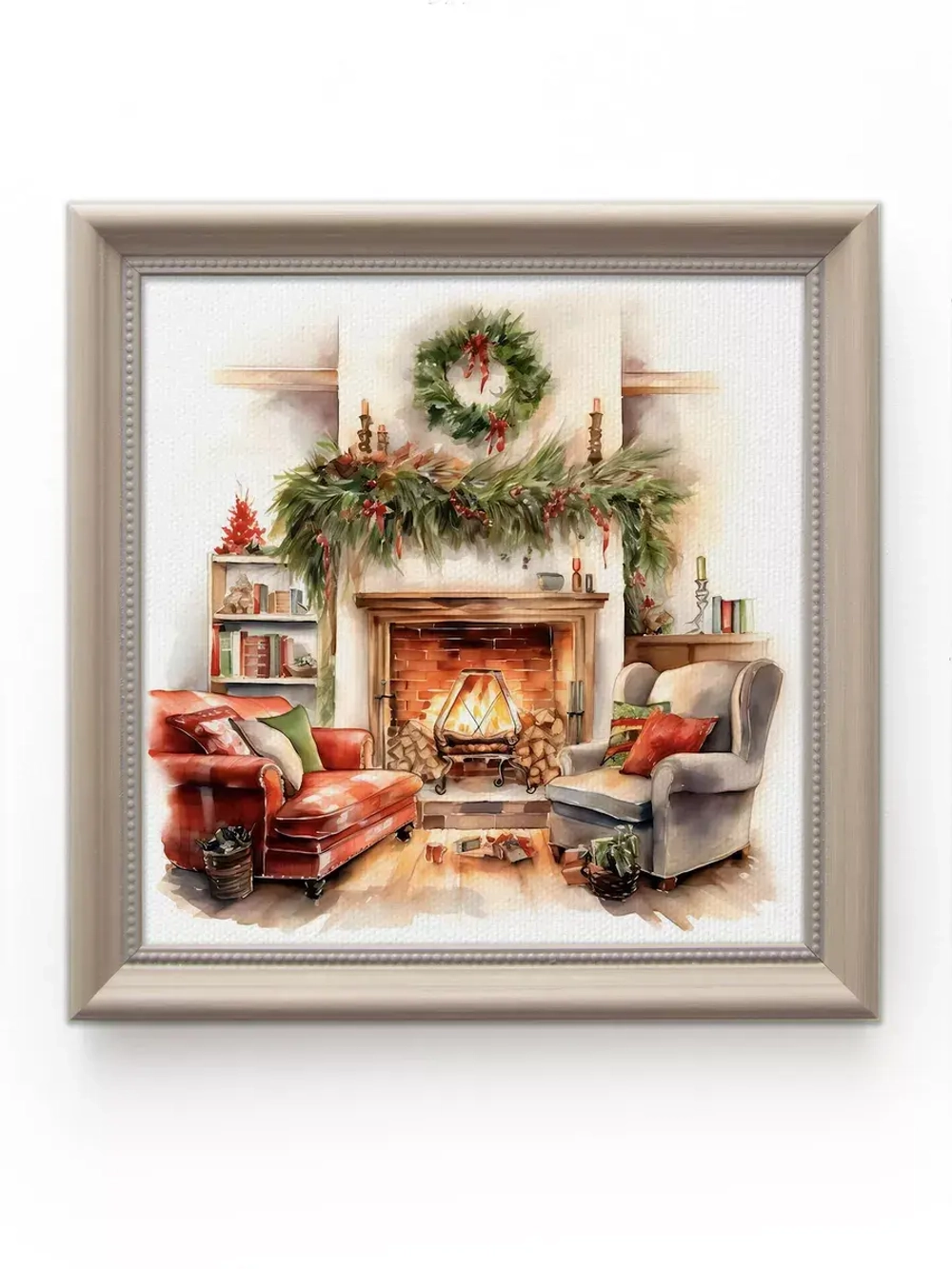 Картины на стену интерьерные на холсте 4 шт, 23*23 см