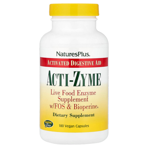 NaturesPlus, Acti-Zyme, 180 веганских капсул
