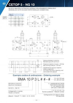 Плита монтажная BMA10P3L1X-10 с клапаном одноместная для CETOP 5