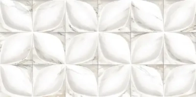 Настенная плитка ALMA Ceramica TWU09LAR014 Laura 50x24.9 белая глянцевая рельефная под мозаику