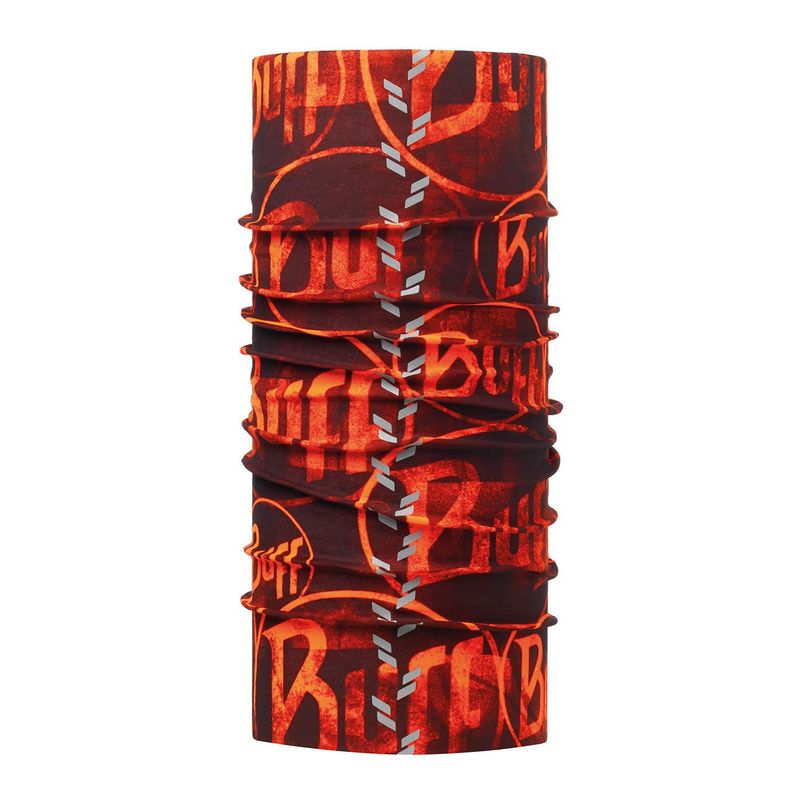 Светоотражающая бандана-труба Buff R-Multi Logo Orange Fluor Фото 1