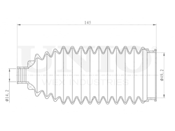 Пыльник рулевой рейки левый UNIO DUC-20025