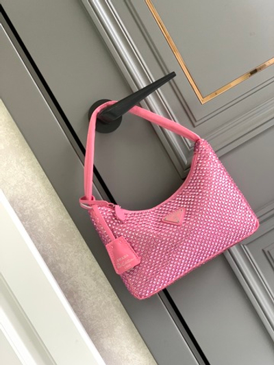Prada Satin Mini Bag with Crystals Re-Edition 2000