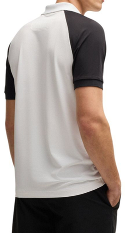 Мужское теннисное поло BOSS Active Paddy Colour Blocked - белый
