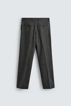 ZARA КОСТЮМНЫЕ БРЮКИ ИЗ РЕЛЬЕФНОЙ ТКАНИ С ШЕРСТЬЮ — LIMITED EDITION, АНТРАЦИТОВО-СЕРЫЙ