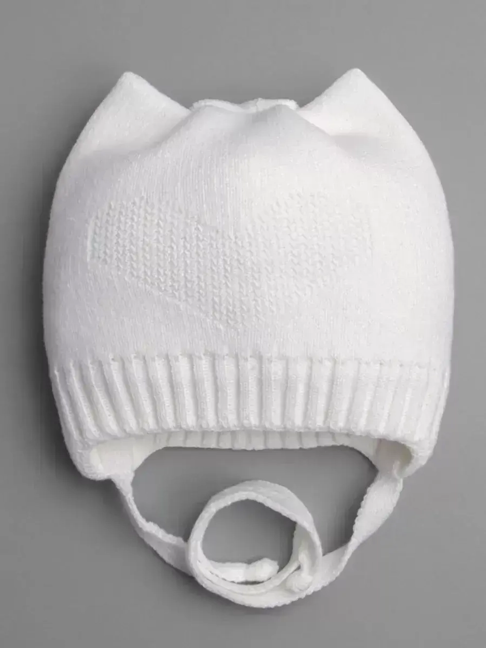 Шапка для девочки с ушками осенняя