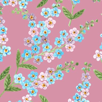 незабудки на розовом