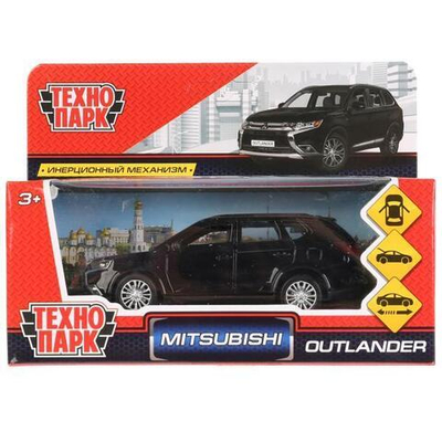 Модель ин. мет. "Mitsubishi Outlander" 12см, открыв. двери, черный в коробка OUTLANDER-BK (Технопарк)