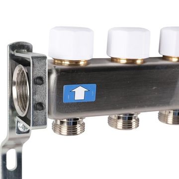 Коллектор Rommer 1"x3/4" на 7 контуров с расходомерами и запорными клапанами RMS-1201-000007