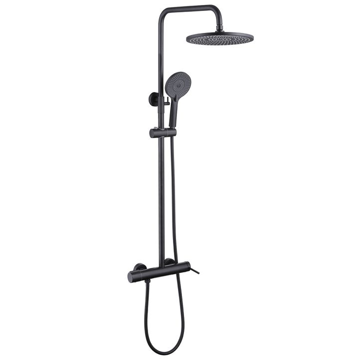 Душевая стойка ABBER Emotion AF8816BL с изливом, черный матовый