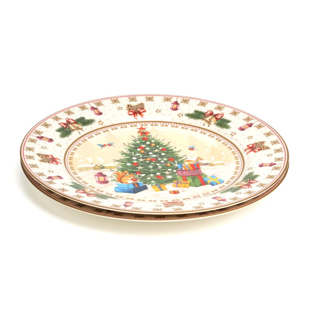 НАБОР ТАРЕЛОК ОБЕДЕННЫХ LEFARD "ЕЛКА" 2 ШТ. 27 СМ (КОР=9НАБ.)