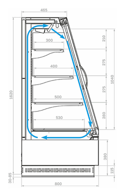 Горка холодильная Carboma F16-08 VV 1,0-1 0300 STANDARD фронт X1 версия 2.0 9006-9005