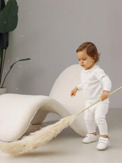 Костюм с галочками Leoking Белый