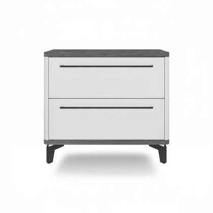 Тумба прикроватная на ножках с ящиками ROYAL 5203 эко (Металл Бруклин-Черный-р.черная)