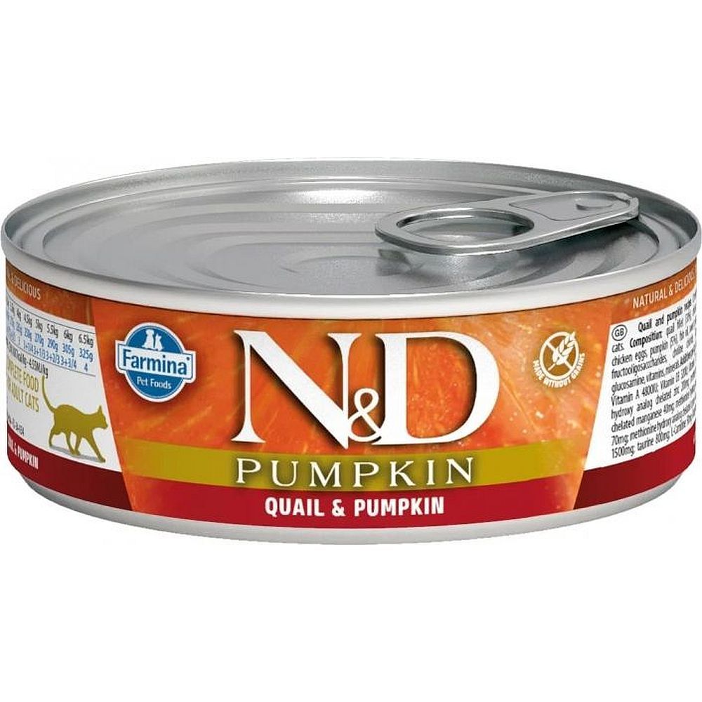 Влажный корм N&D PUMPKIN для кошек с перепелкой и тыквой 70 г Влажный корм N&D PUMPKIN для кошек с перепелкой и тыквой 70 г
