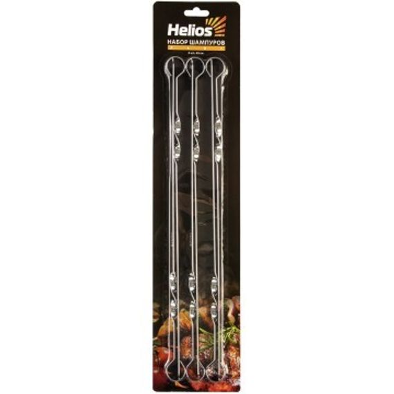Набор плоских шампуров Helios  Лайт 6 шт в блистере 45*1 см  HS-NH UI450C-6