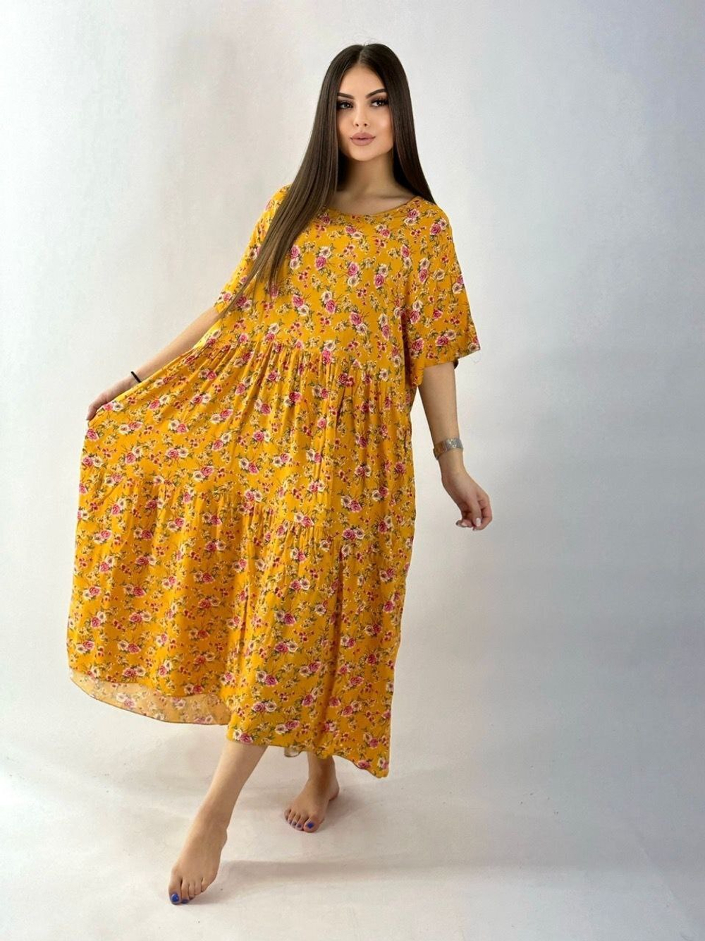 Платье ярусами короткое 65