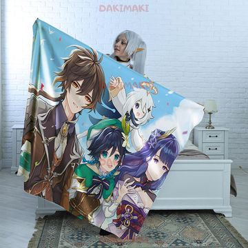 Плед Геншин Импакт арт.112 (велсофт), 150х130 и 200х140 см