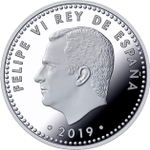 10 евро. Высадка на Луну 1969 Космос. Испания. 2019 год. PROOF