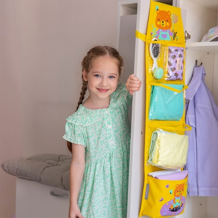 Кармашки для детского сада на липучке. Медвежонок