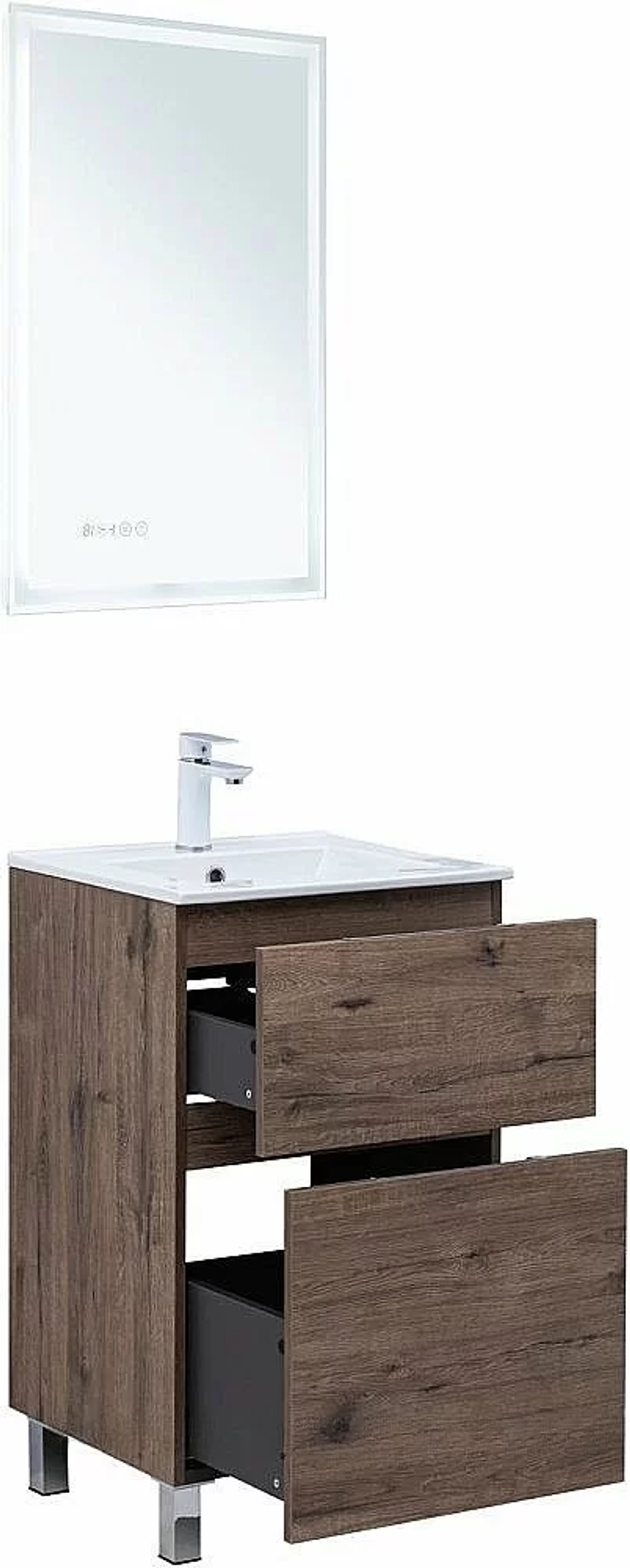 Тумба с раковиной Aquanet Алвита new 50 344126+303190 дуб веллингтон табак