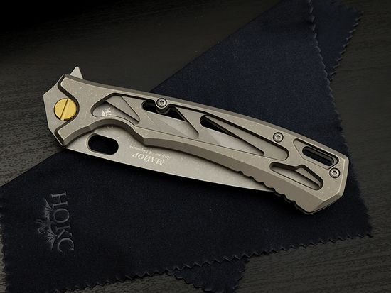 Нож НОКС Майор титановый, серый - сталь М390 серия "Elite" (328-650526)