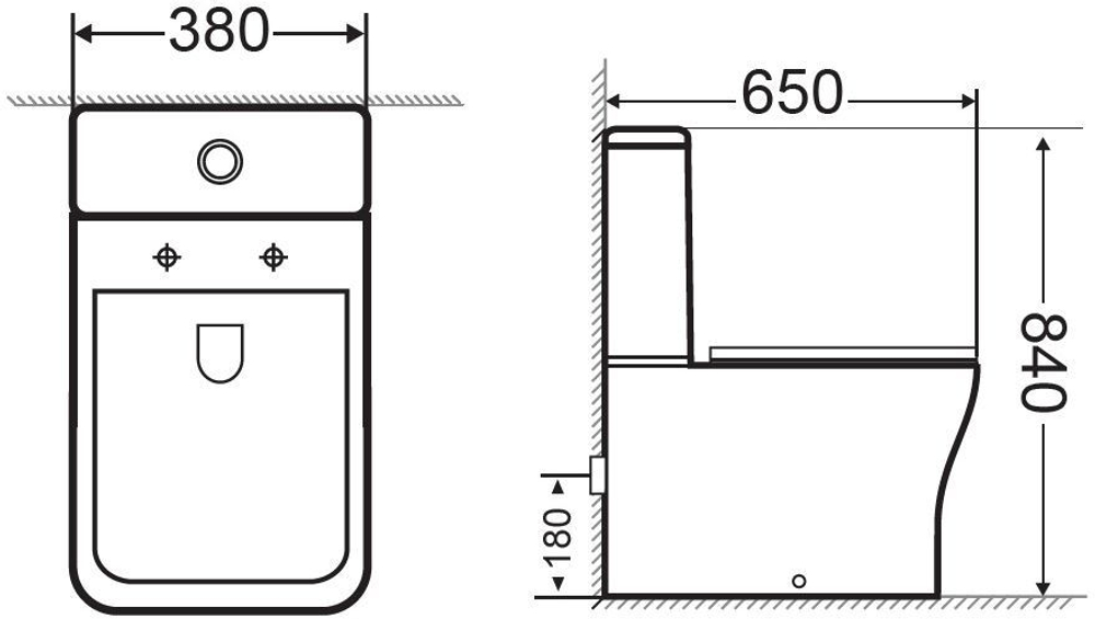 Чаша напольного унитаза Aquanet Rimless Cube-C CL-12248B