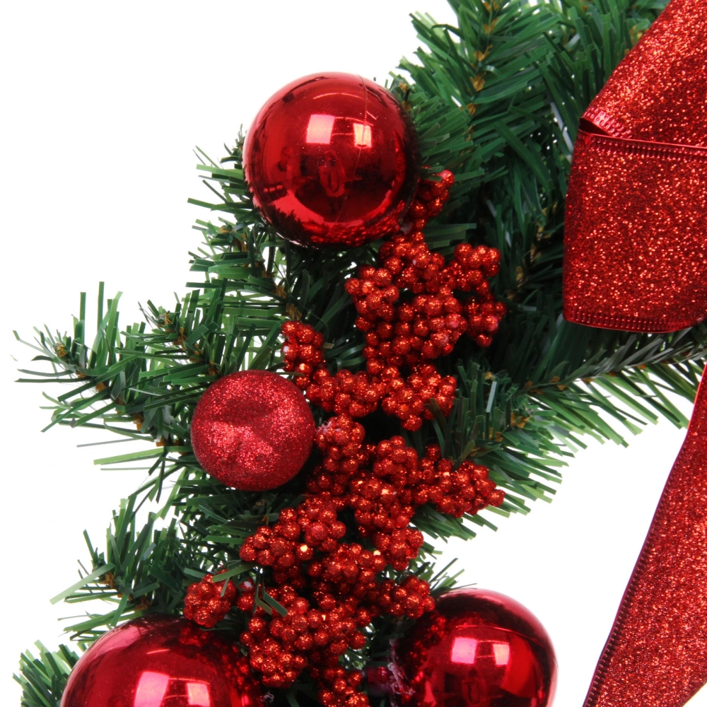 Венок хвойный «Сказочное украшение» d-40 см, ПВХ, Красный