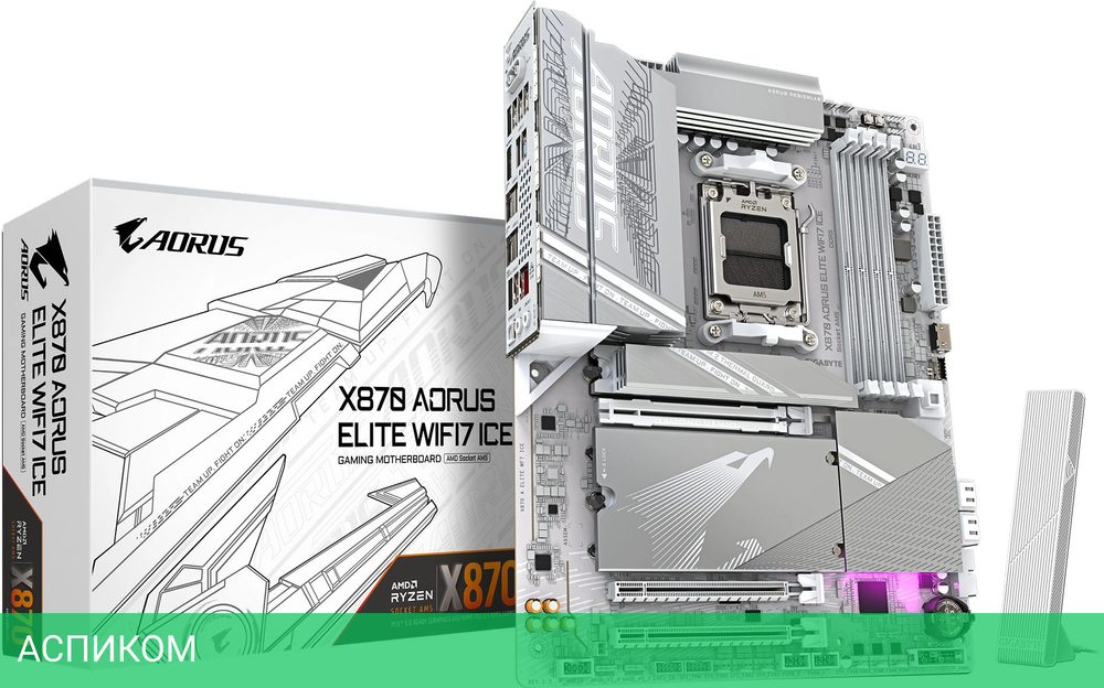 Материнская плата Gigabyte X870E Aorus Elite WIFI7 Ice rev. 1.2