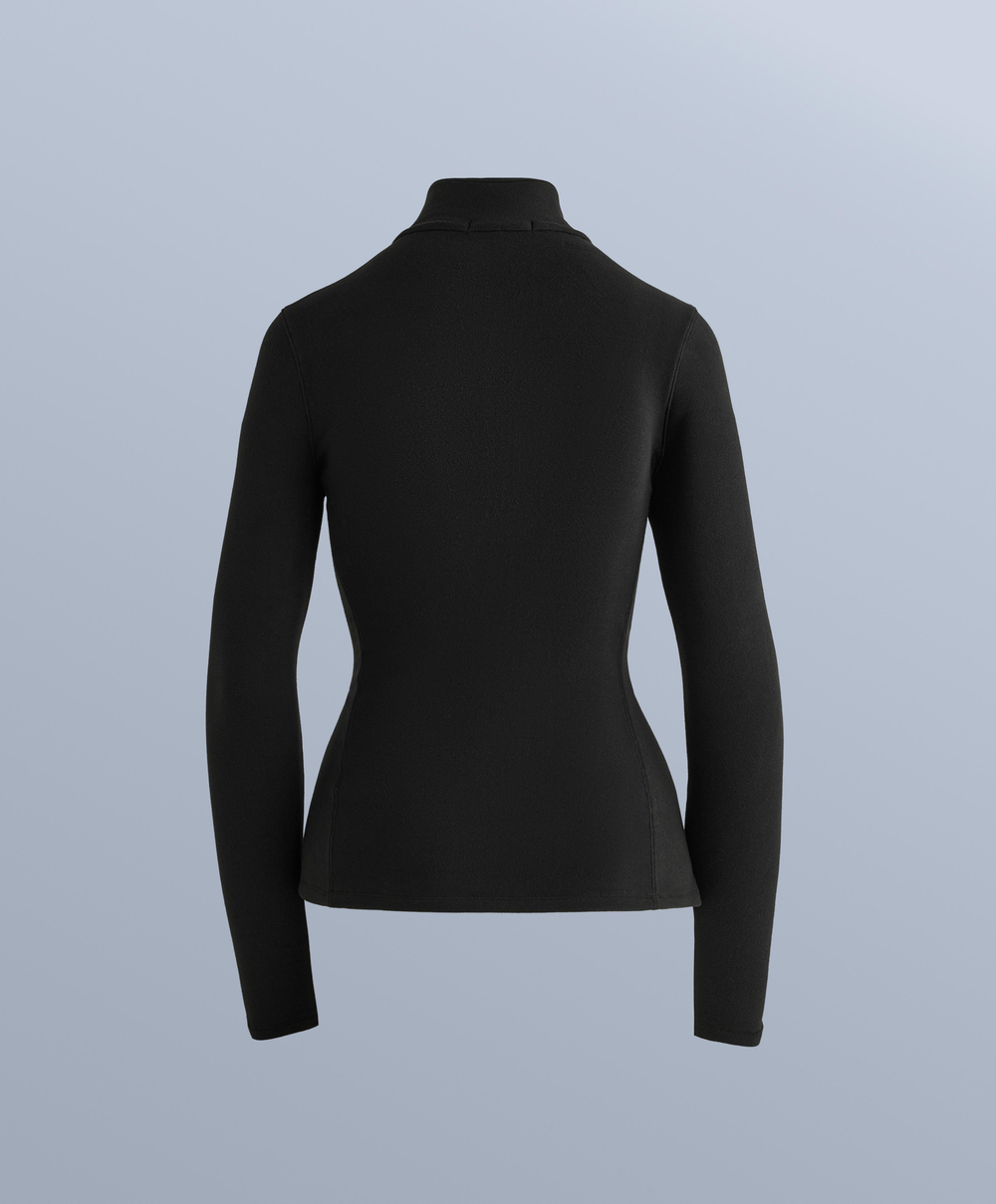 Oysho Термофутболка с застёжкой-молнией на половину длины, черный